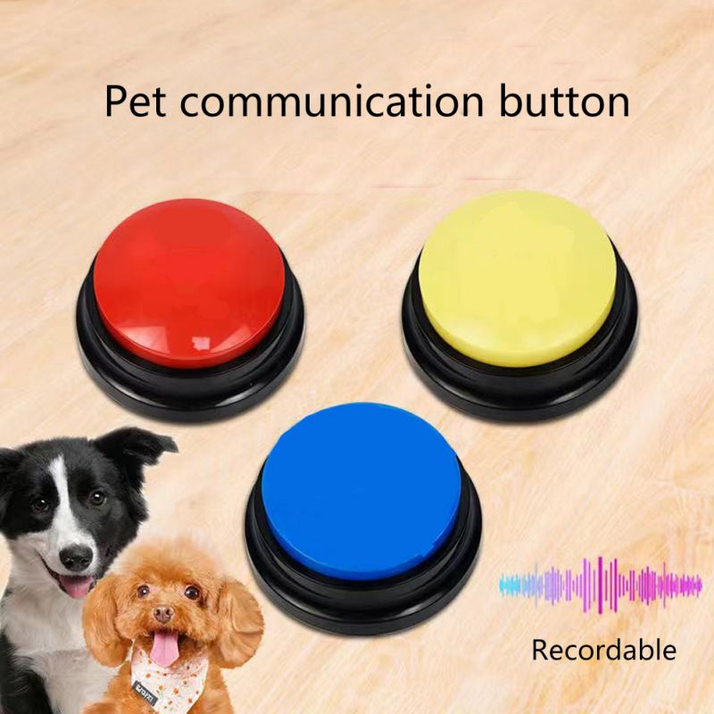 Pet Sound Box Recordable Talking Button Cat Voice Recorder Talking Toy For Pet Communication Training Tool Squeeze Box Dog Toys